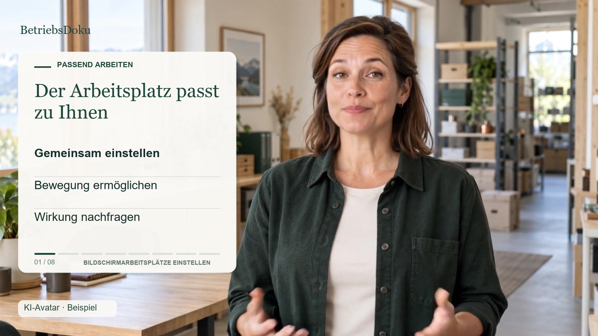 Bildschirmarbeitsplätze einstellen