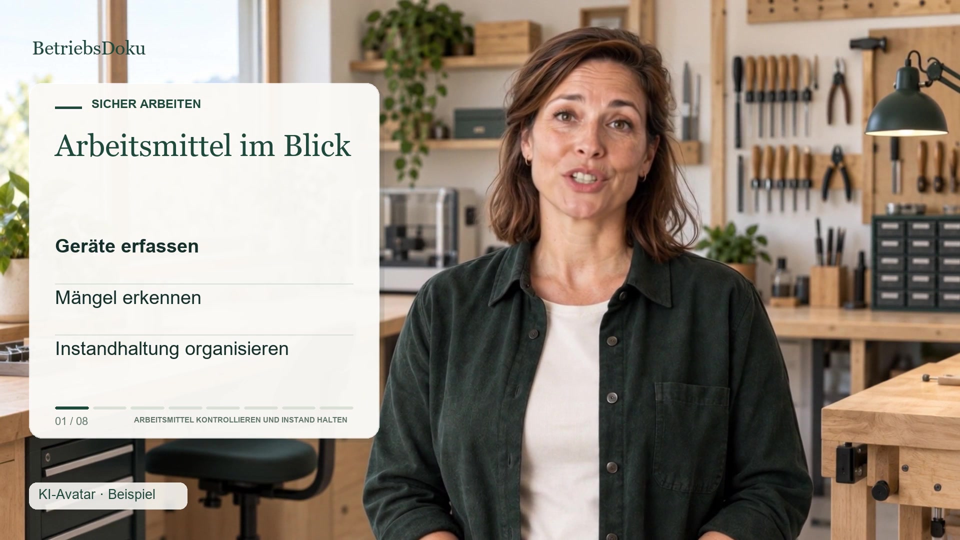 Arbeitsmittel kontrollieren und instand halten